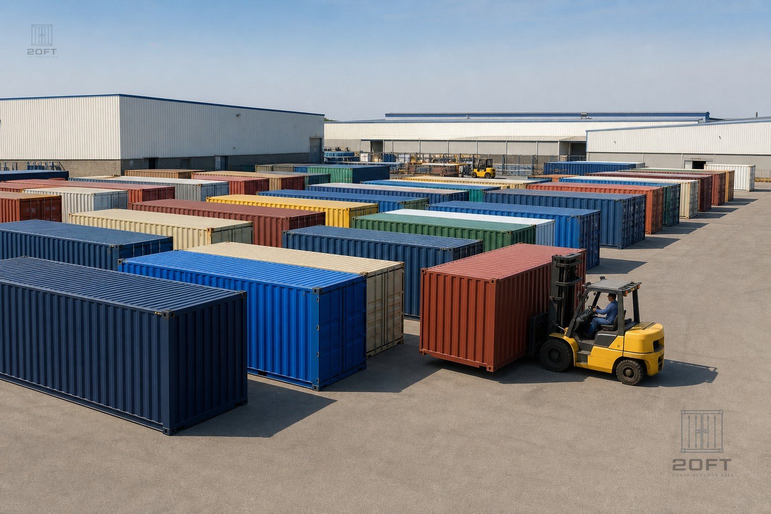 Containers Libarry yard with inspected 20ft containers
